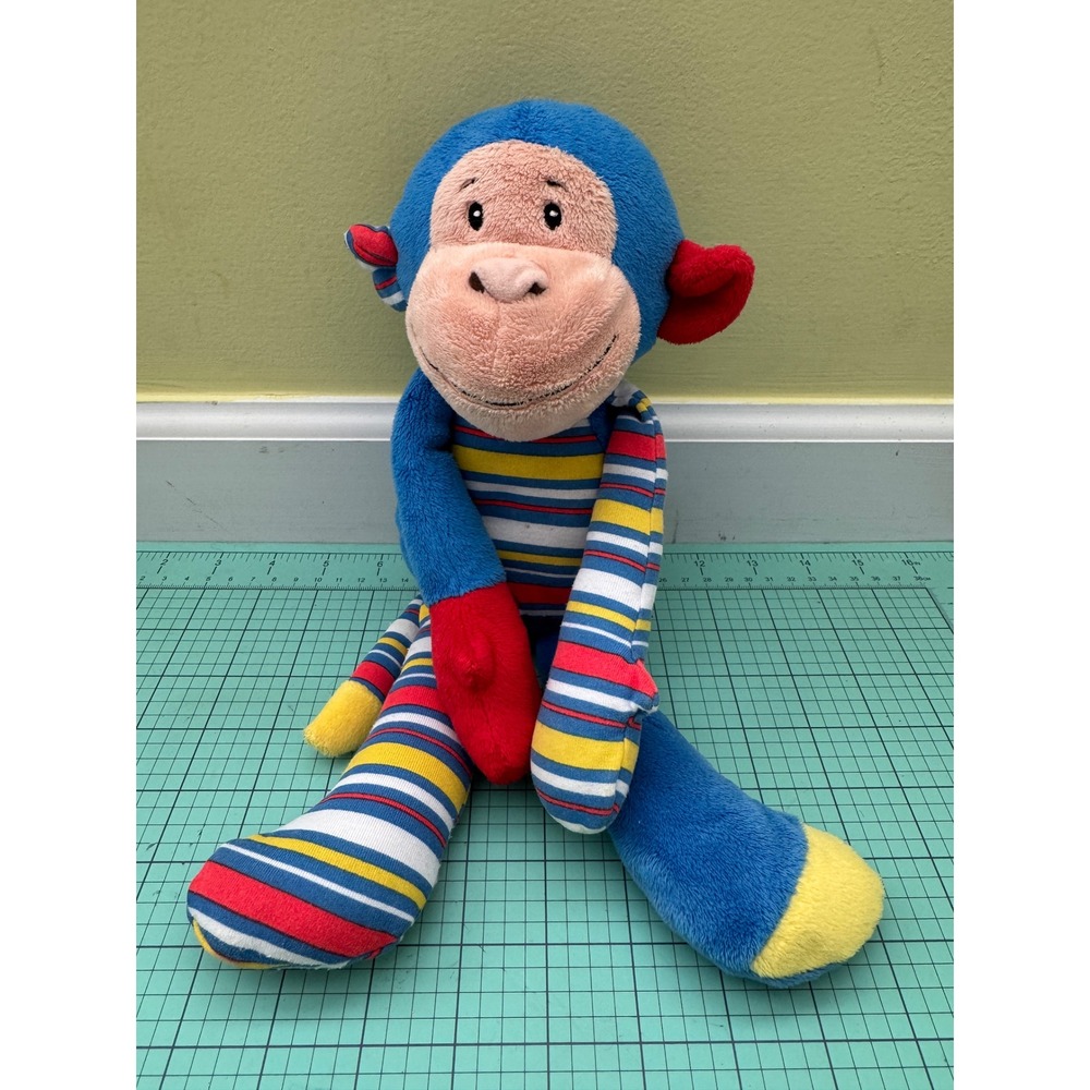 Baby Ganz Blue Striped Monkey Plush Stuffed Animal 86107 16 inch